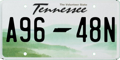 TN license plate A9648N