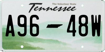 TN license plate A9648W