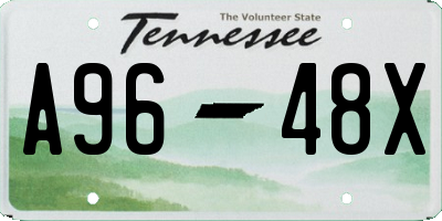 TN license plate A9648X