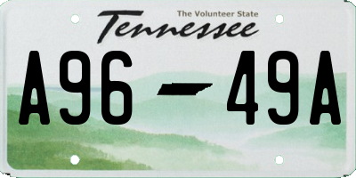 TN license plate A9649A