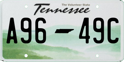 TN license plate A9649C