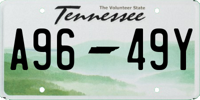 TN license plate A9649Y