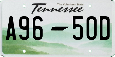 TN license plate A9650D