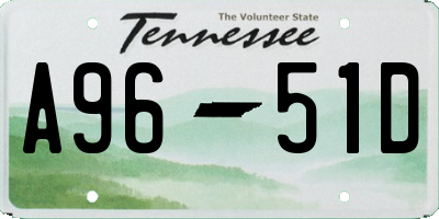 TN license plate A9651D