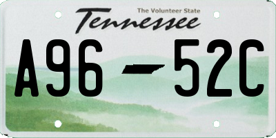 TN license plate A9652C