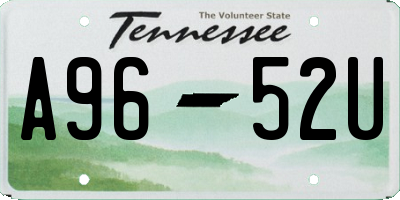 TN license plate A9652U