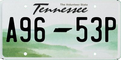 TN license plate A9653P