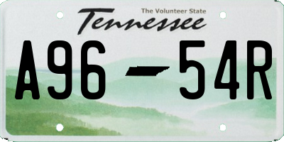 TN license plate A9654R