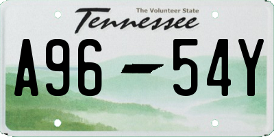 TN license plate A9654Y