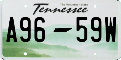 TN license plate A9659W