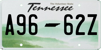 TN license plate A9662Z