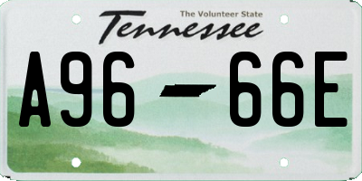 TN license plate A9666E