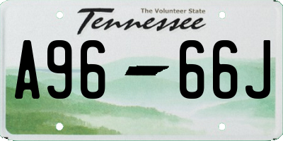 TN license plate A9666J