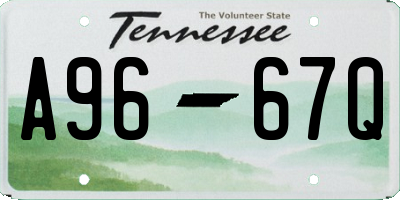 TN license plate A9667Q