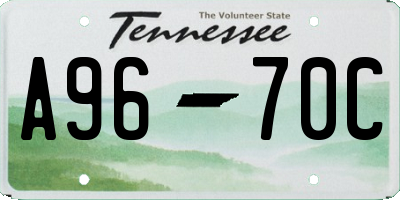 TN license plate A9670C