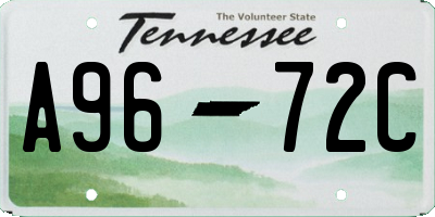 TN license plate A9672C