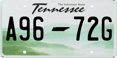 TN license plate A9672G