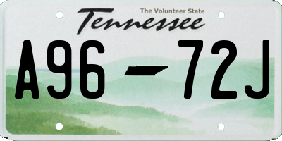 TN license plate A9672J