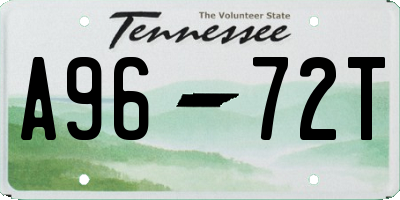 TN license plate A9672T