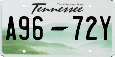 TN license plate A9672Y