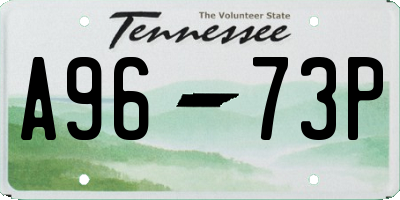 TN license plate A9673P
