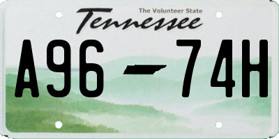 TN license plate A9674H