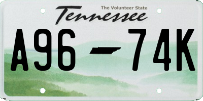 TN license plate A9674K
