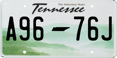 TN license plate A9676J