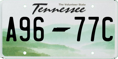 TN license plate A9677C