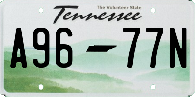 TN license plate A9677N