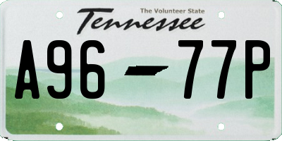 TN license plate A9677P