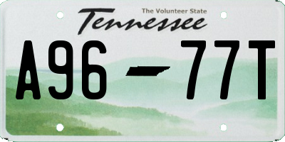 TN license plate A9677T