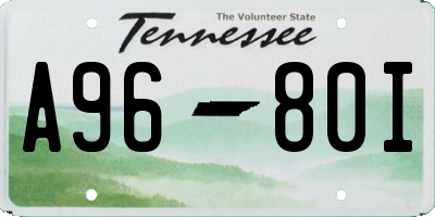 TN license plate A9680I