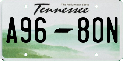 TN license plate A9680N