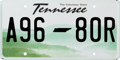 TN license plate A9680R