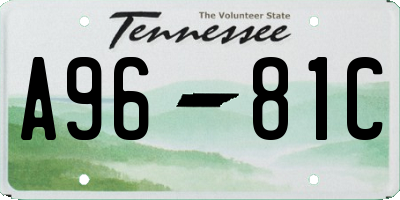 TN license plate A9681C