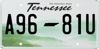 TN license plate A9681U