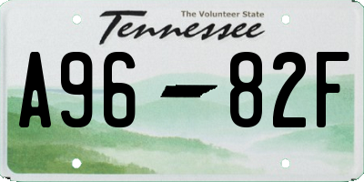 TN license plate A9682F