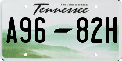 TN license plate A9682H