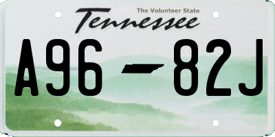 TN license plate A9682J