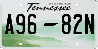 TN license plate A9682N