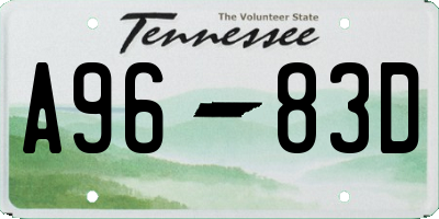 TN license plate A9683D