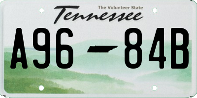 TN license plate A9684B