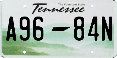 TN license plate A9684N