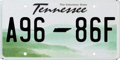 TN license plate A9686F