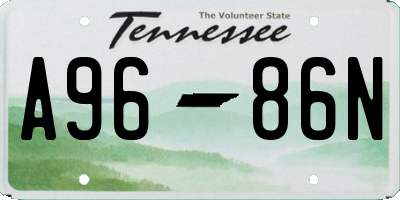 TN license plate A9686N