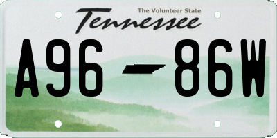 TN license plate A9686W