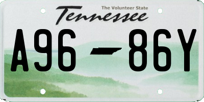 TN license plate A9686Y