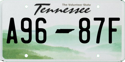 TN license plate A9687F
