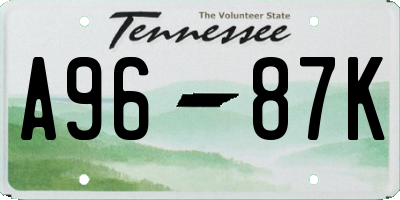 TN license plate A9687K